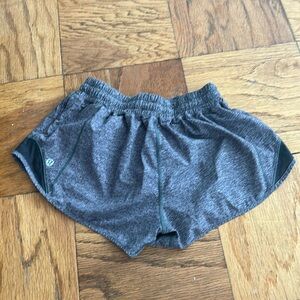 Lululemon grey heather hotty hot shorts